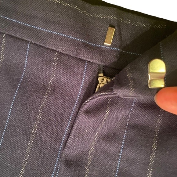 Marc Jacobs pinstripe flare‎ pants blue navy cotton size 10 - Picture 5 of 9
